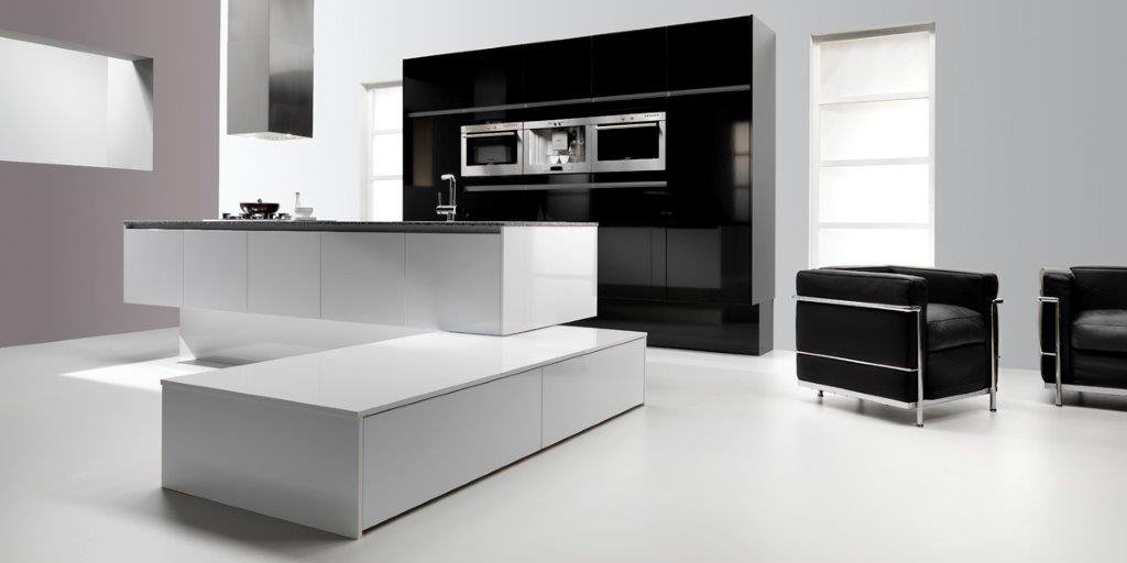 Designkeuken in wit en zwart